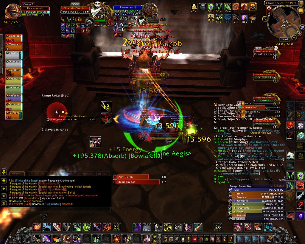 Bleedinggums, Morpheus-Ravenholdt, Bowlarella, Odjur-Ner'zhul, Balrob-Illidan, Hawwtkunnk, Kurapika, Nahimalock-?, Partial-Silvermoon, Pawsome-Archimonde